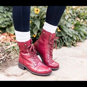 Rockport combat leather lace up boots 7